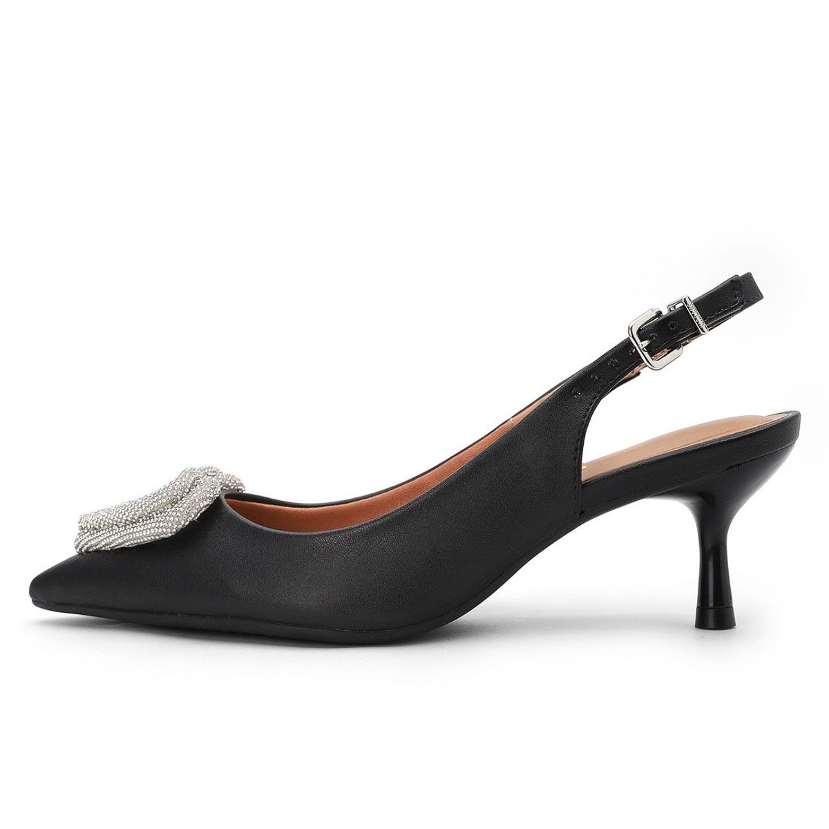 VIZZANO - Tacón Medio Negro-Plateado Vizzano