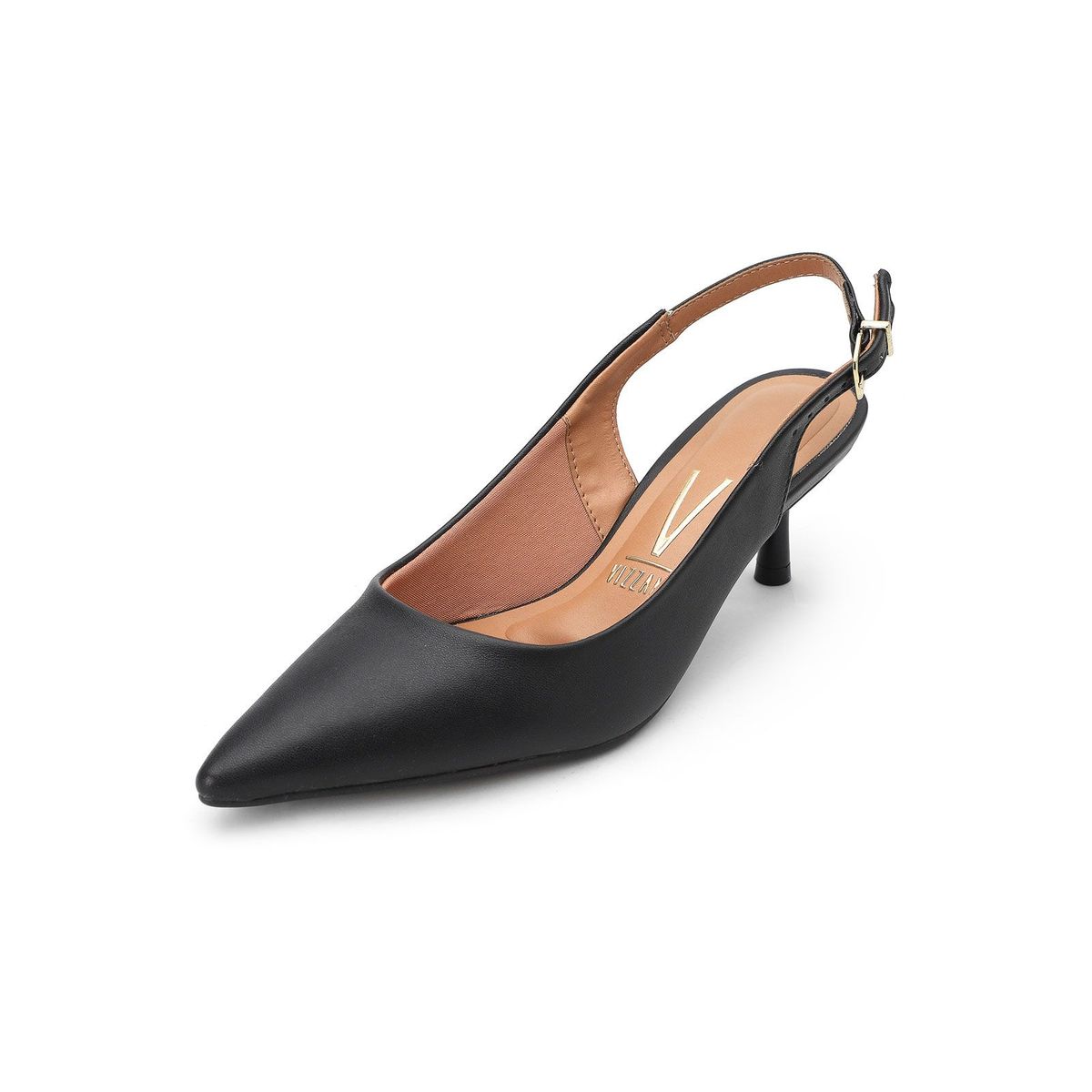 VIZZANO - Tacón Medio Negro-Dorado Vizzano