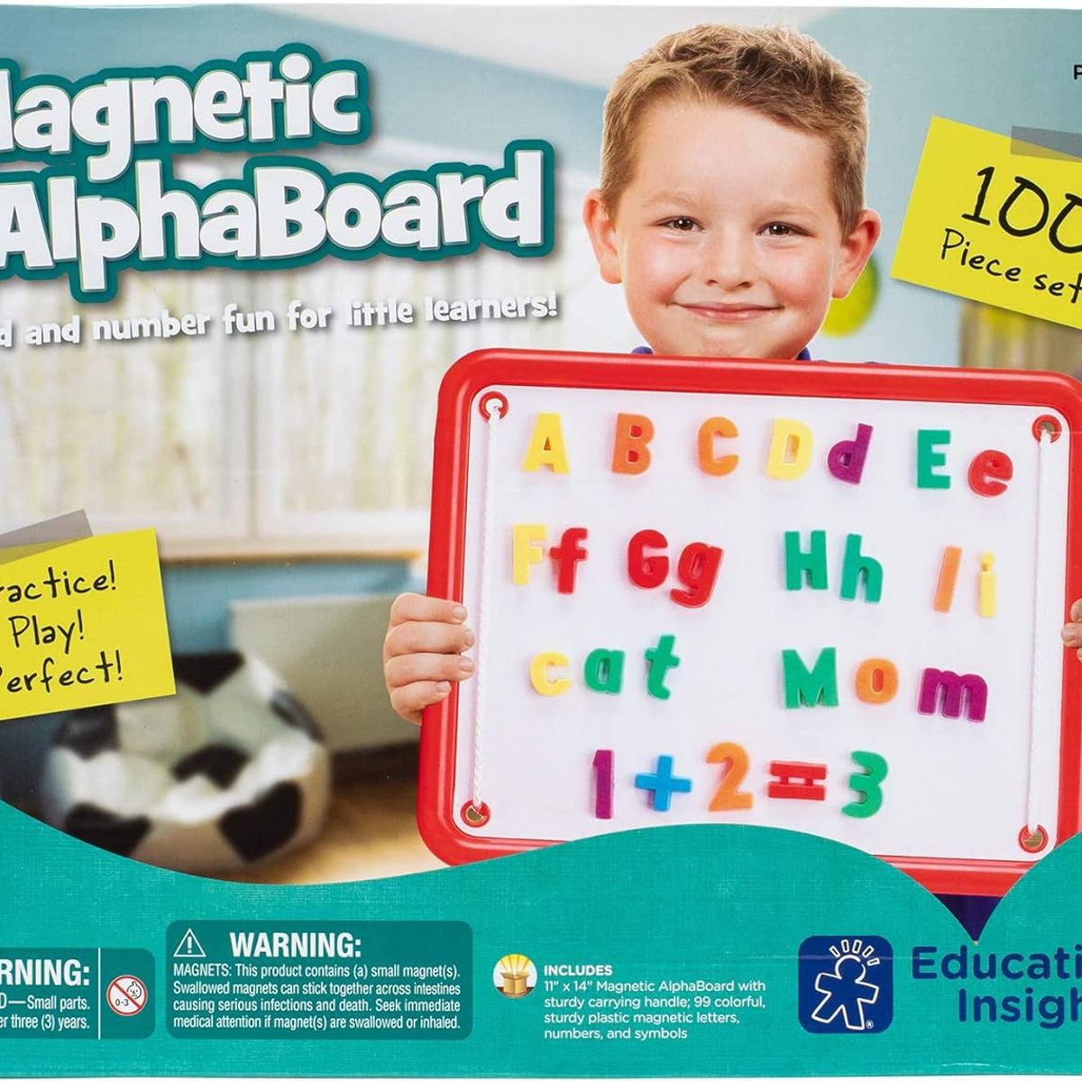 EDUCATIONAL INSIGHTS - Kit De Tablero Magnético Con Números Y Letras Niños Adultos