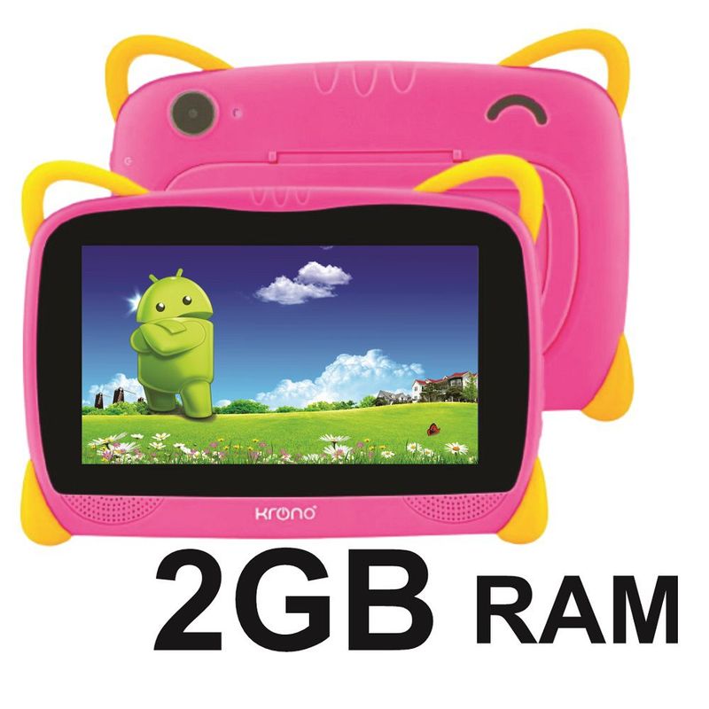 KRONO - Tablet Niños 2GB RAM Android 11 Wifi ROSADO