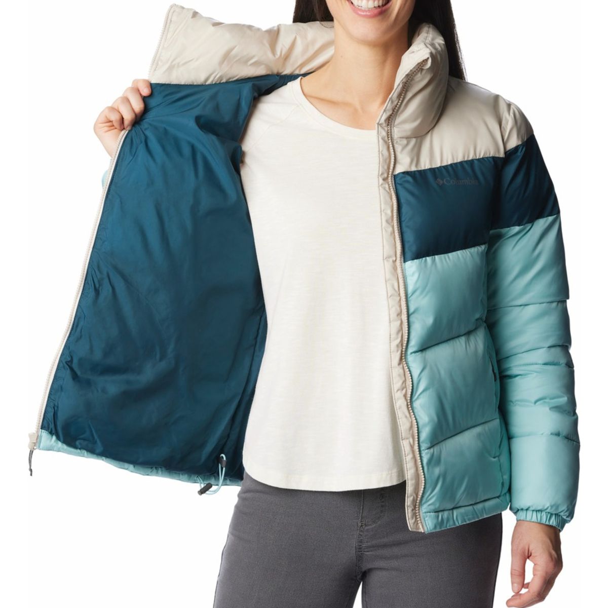 COLUMBIA - Chaquetas Puffect™ Color Blocked Jacket Mujer 1955101-6ED COLUMBIA