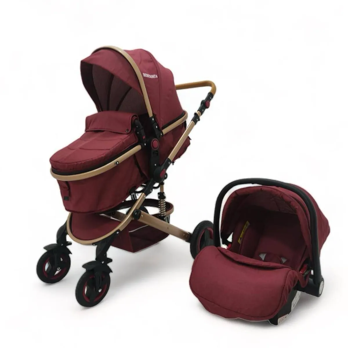 BEBESUNITA - Coche Con Porta Bebé Moisés Niño Plegable y Reclinable