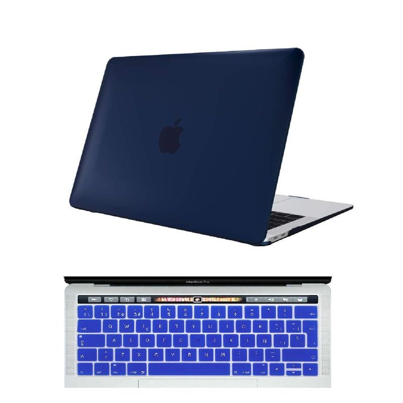 GENERICO - Carcasa + Protector Teclado Macbook Pro 13 Touchbar Antidesliza - Azul