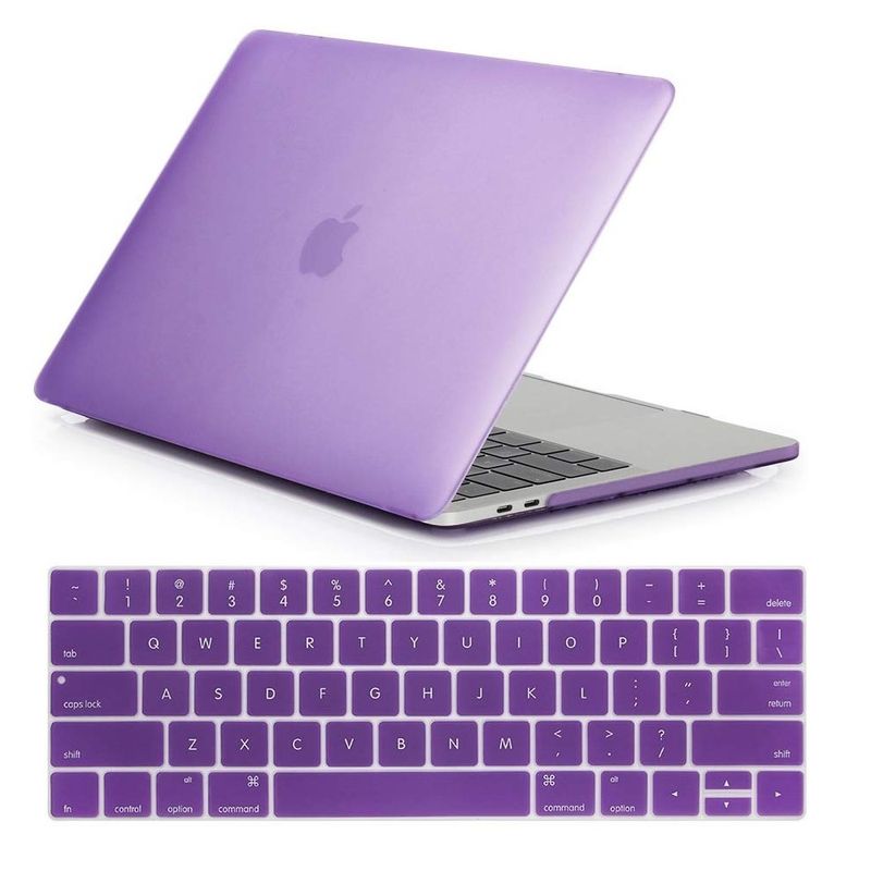 GENERICO - Carcasa + Protector Teclado Macbook Pro 13 Touchbar Antidesli - Morado