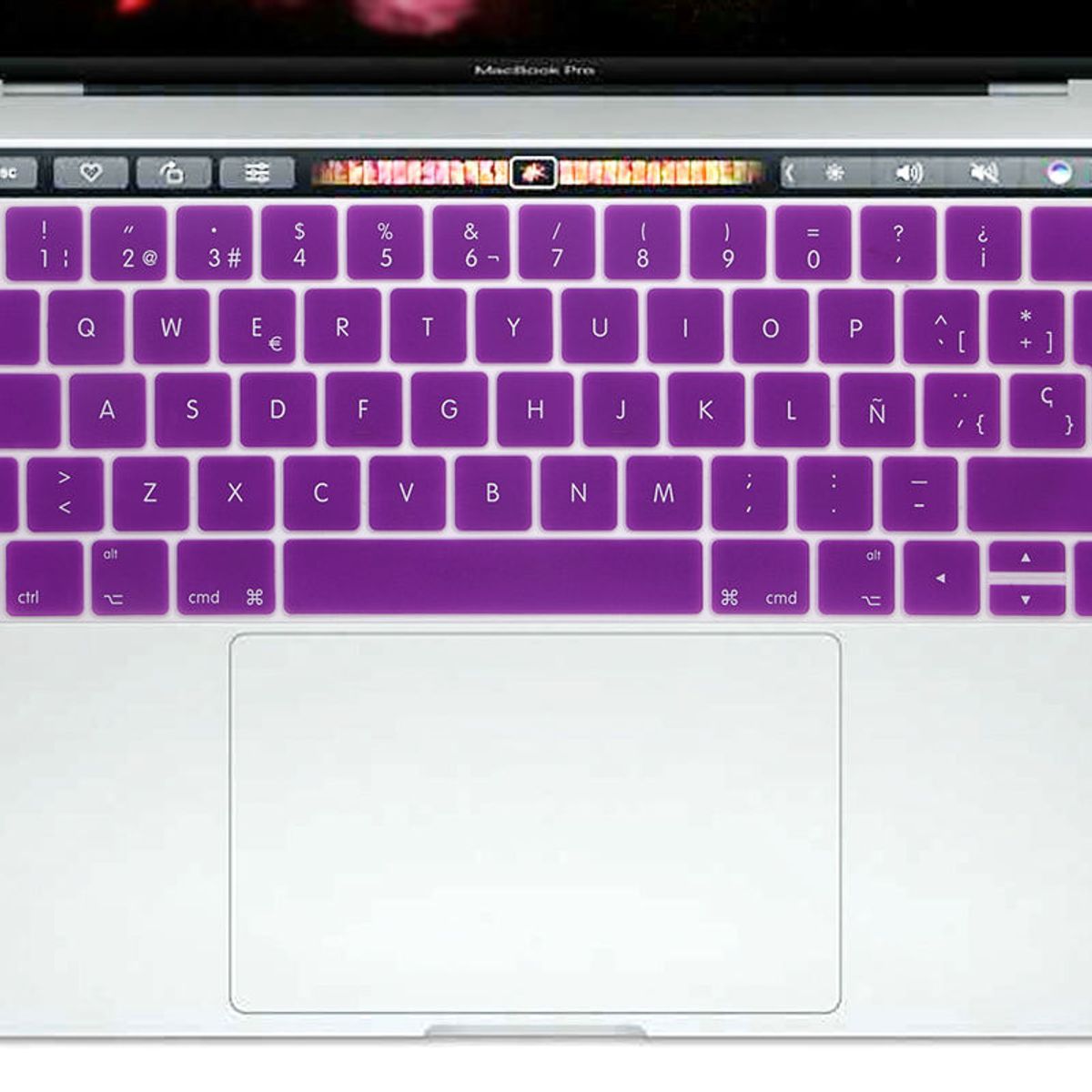 GENERICO - Carcasa + Protector Teclado Macbook Pro 13 Touchbar Antidesli - Morado