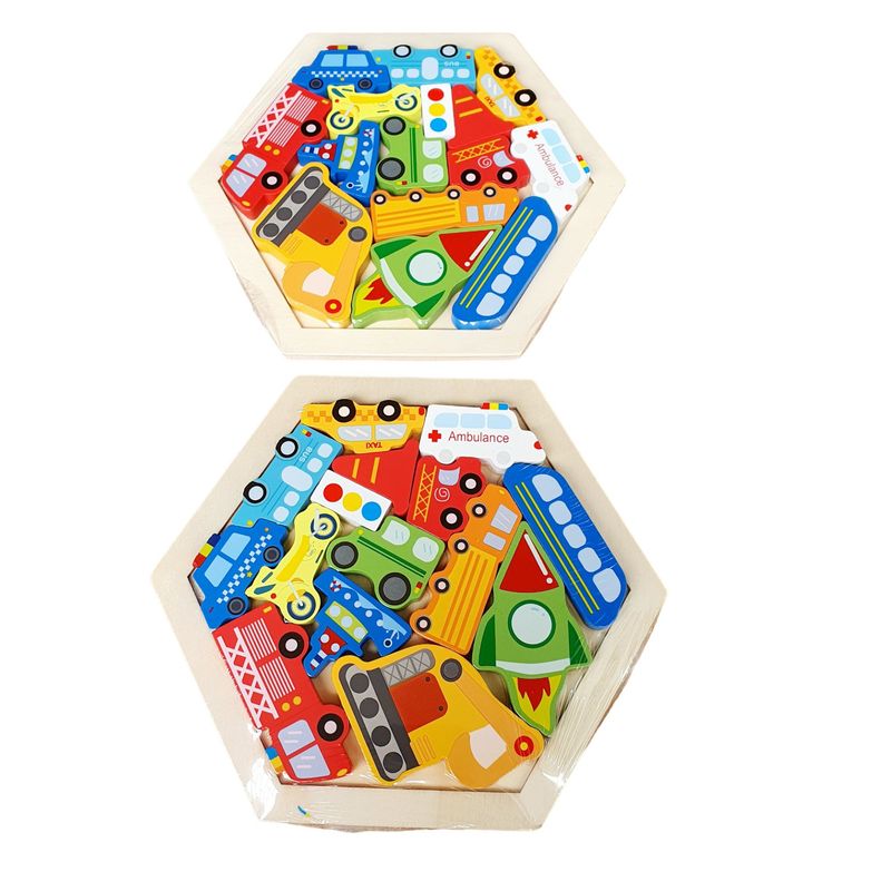 GENERICO - Tangram Hexagonal Madera Carrios Puzzle