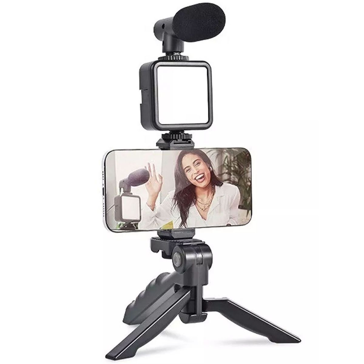 ONE PIXEL - Estabilizador Celular Soporte Luz Led Micrófono Con Control