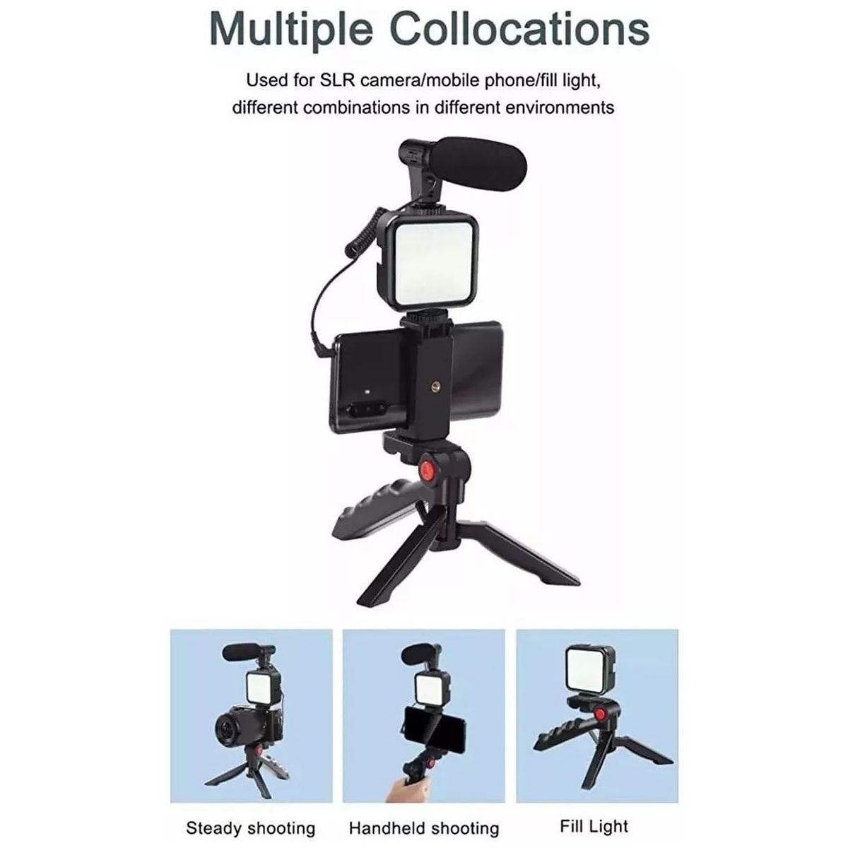 ONE PIXEL - Estabilizador Celular Soporte Luz Led Micrófono Con Control