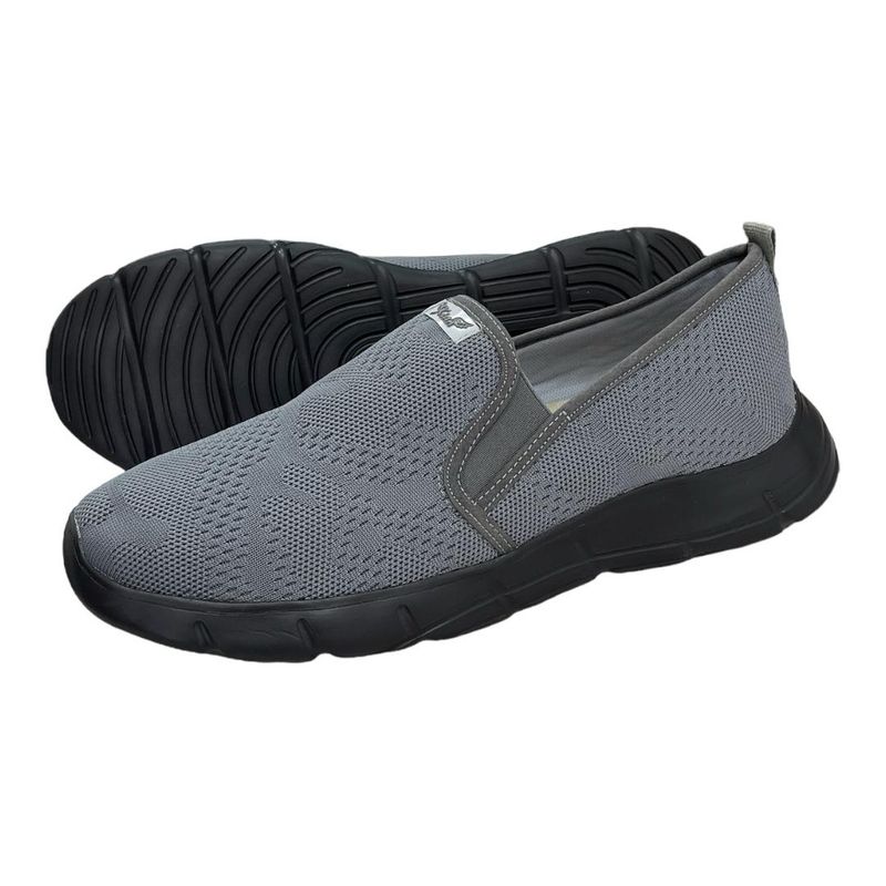 XIAN SHOES - tenis ultraliviano gris oscuro suela negraHombre