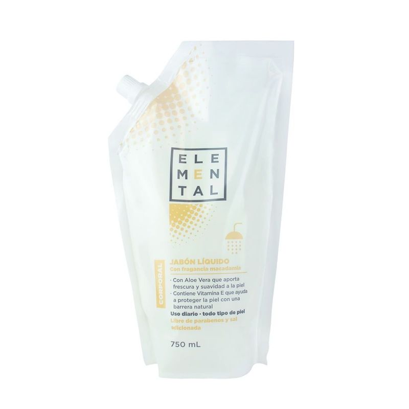 GENERICO - Jabon Liquido Corporal Elemental Macadamia X 750Ml.---