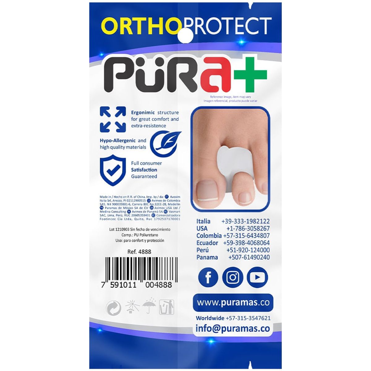 PURA - Separador Dedos Pura+ Gel X 2Und