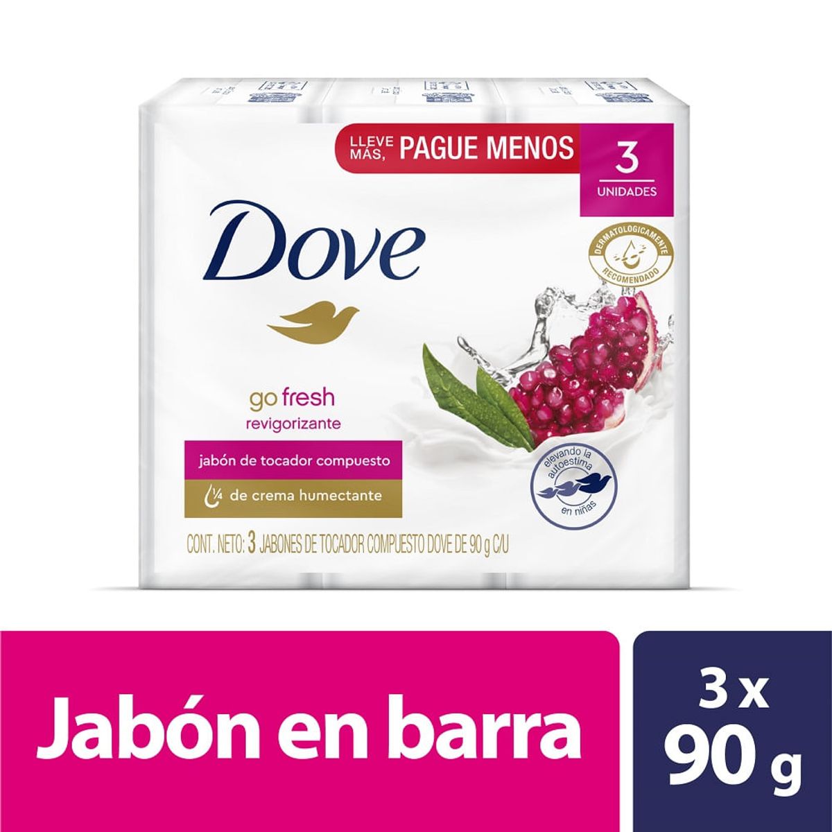 DOVE - Jabon Dove Go Fresh Revigorizante X 90G X 3 Und