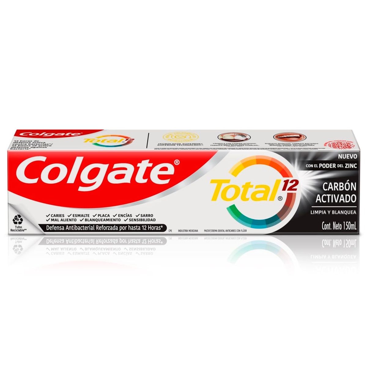 COLGATE - Crema Dental Colgate Total 12 Carbon Activado X 150ml