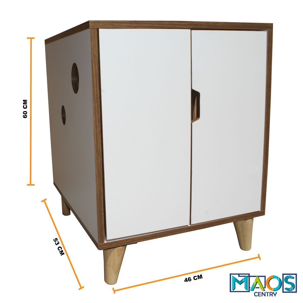 MAOS - MUEBLE ARENERO PARA GATO PATAS DE MADERA