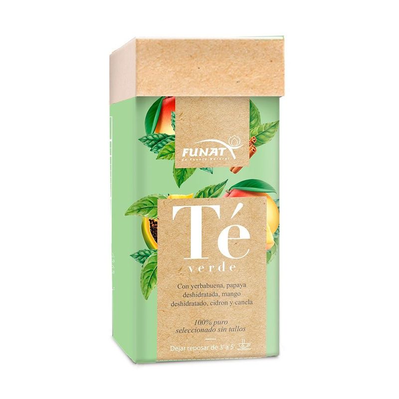 FUNAT - Te Verde Funat Con Yerbabuena Y Papaya X 30 Sobres