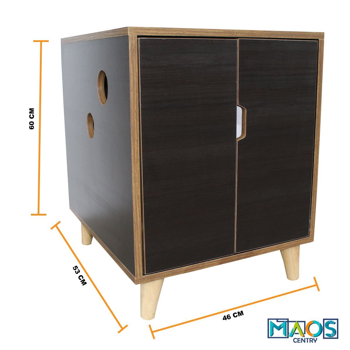 MAOS - MUEBLE ARENERO PARA GATO PATAS DE MADERA