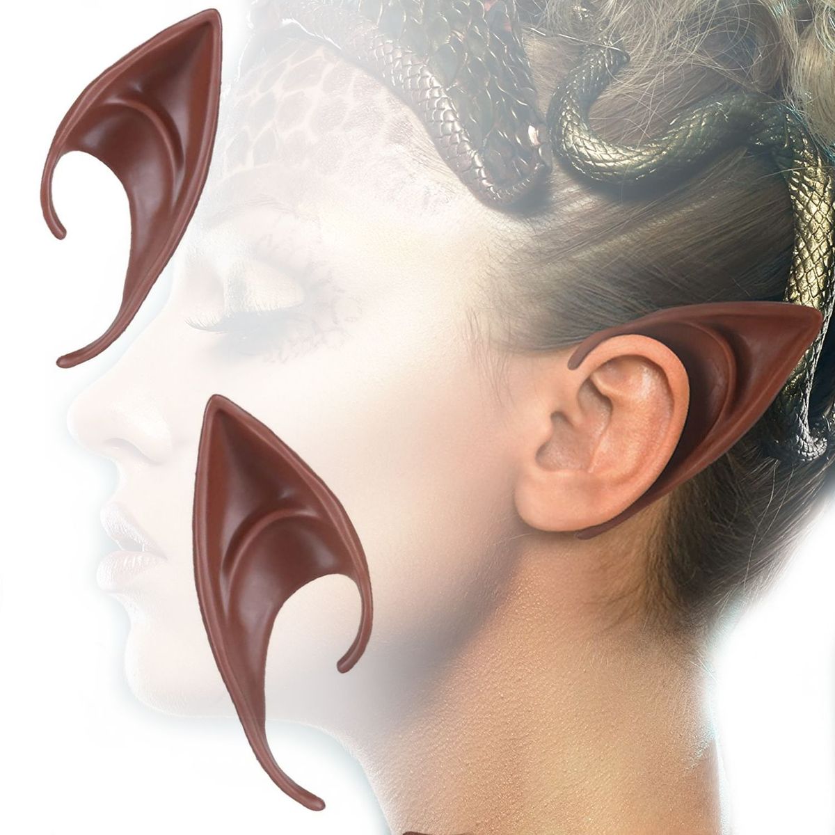 P&R APRECIOSDEREMATE - Orejas para Cosplay Piel Morena TS Elf Duende Elfo Hada Anime Manga