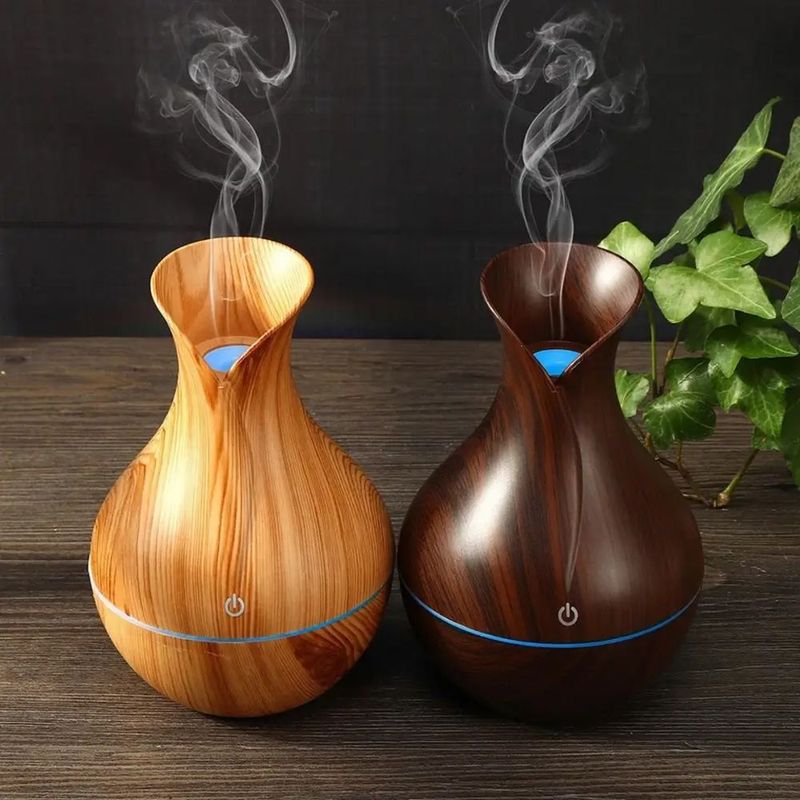 GENERICO - Humidificador Jarrón Led + Esencia Difusor De Aromas 7 Colores