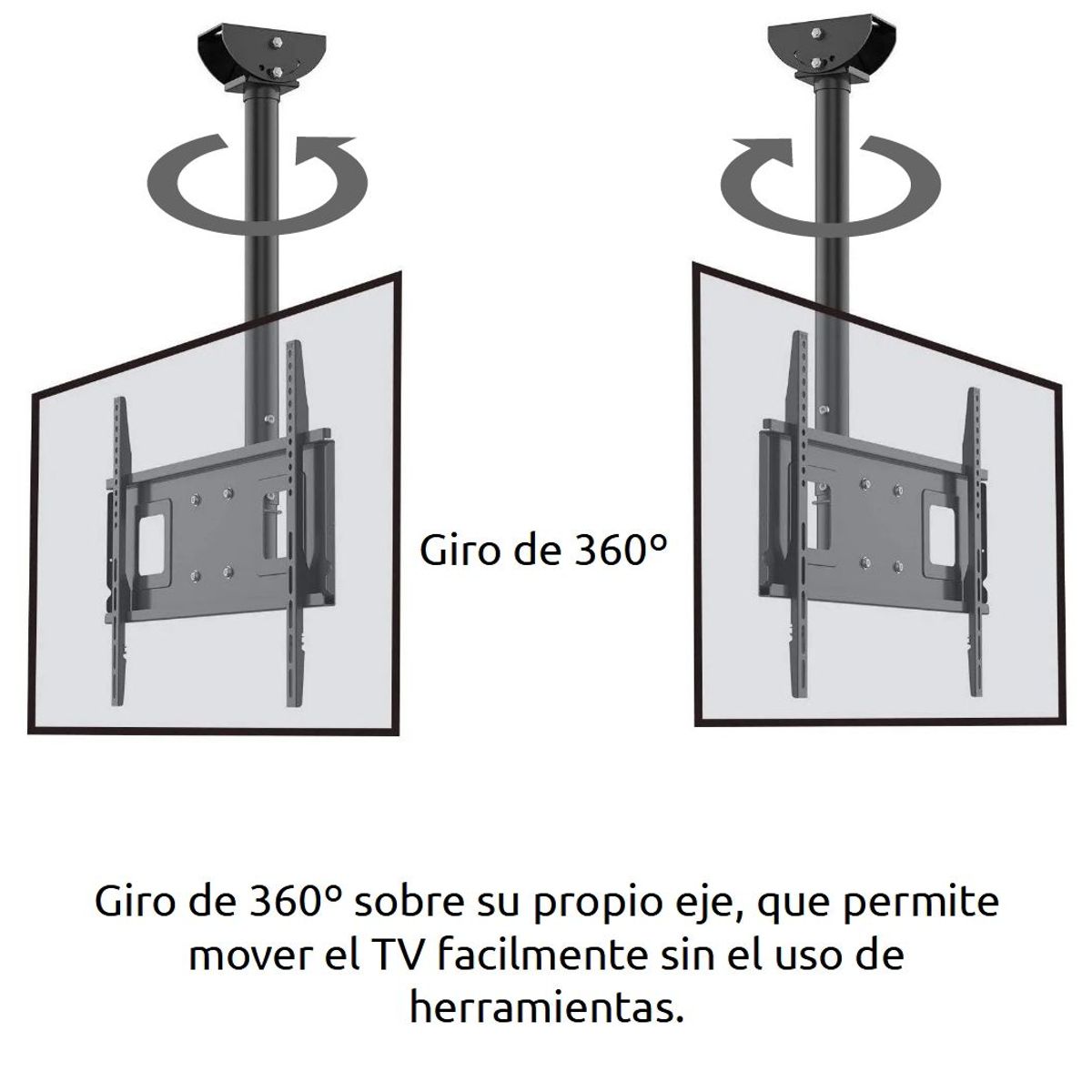 GENERICO - Soporte Techo Móvil Giro 360º Tv 32 37 42 49 50 55 58 60 65"