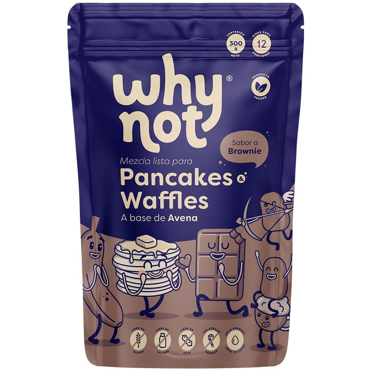 WHY NOT - Mezcla Pancakes & Waffles Why Not Sabor Brownie 300G