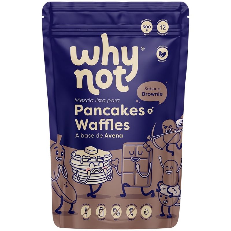 WHY NOT - Mezcla Pancakes & Waffles Why Not Sabor Brownie 300G