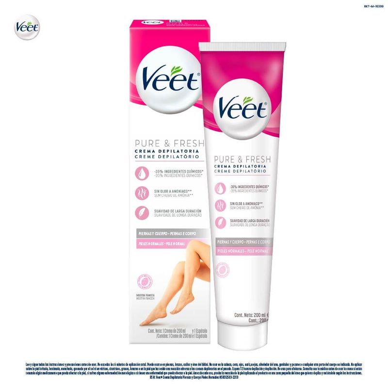 VEET - Crema Depilatoria Veet Pure Piel Normal X 200ml