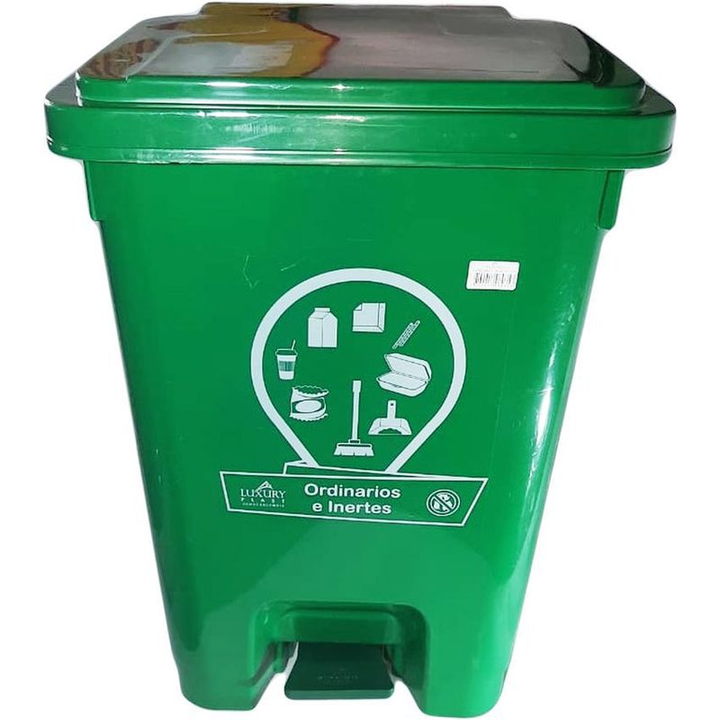 GENERICO - Caneca papelera de 35 litros de pedal verde.