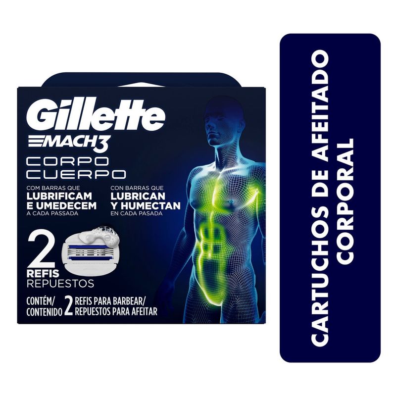 GILLETTE - Repuesto Maquina Afeitar Gillette Mach 3 Cuerpo X 2Und