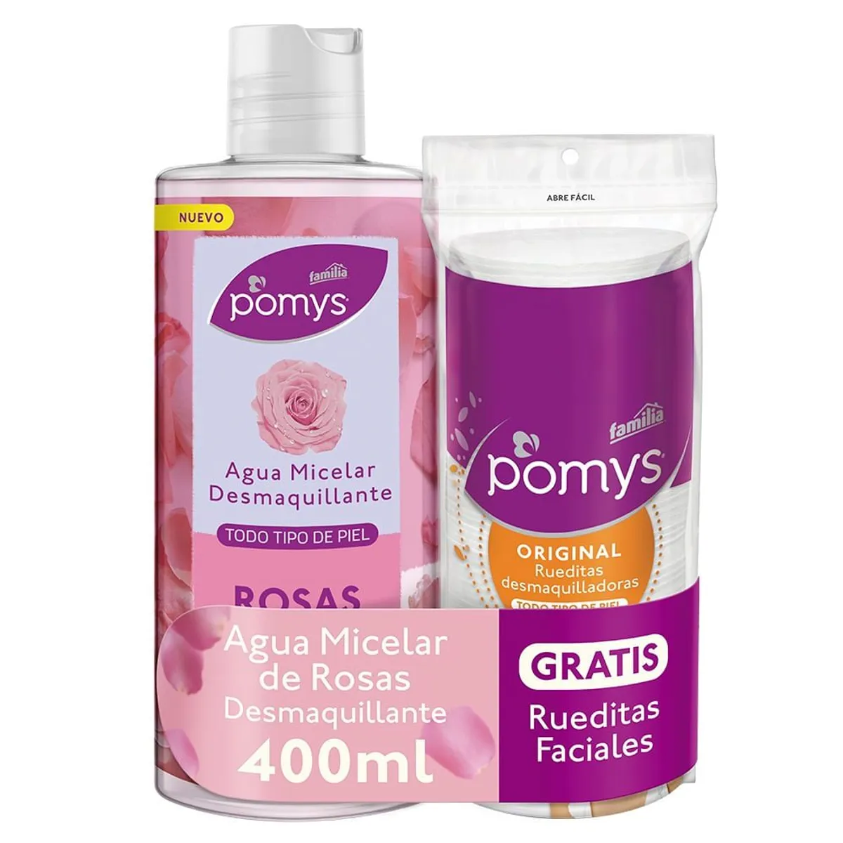 FAMILIA - Oferta Agua Micelar Pomys Rosas 400Ml + Gratis Rueditas