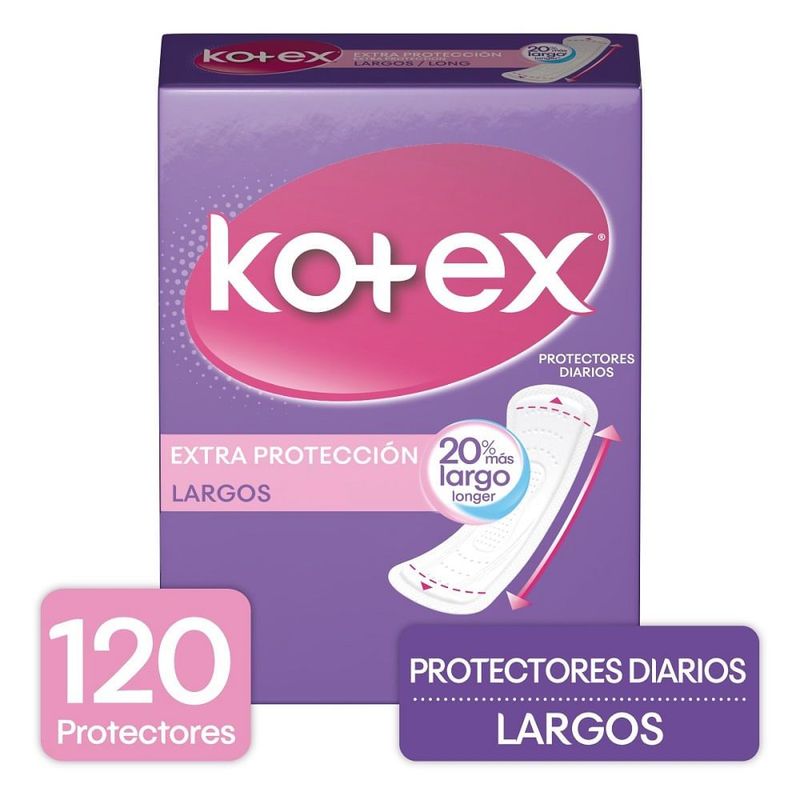 KOTEX - Protectores Diarios Kotex Extra Proteccion Largos X 120und