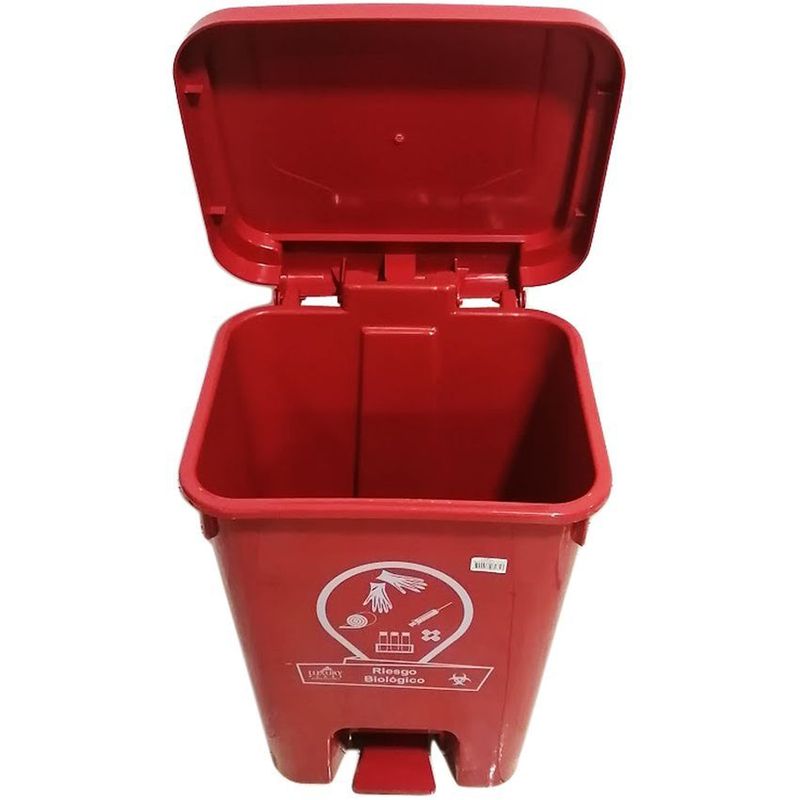 GENERICO - Caneca papelera de 35 litros de pedal roja.