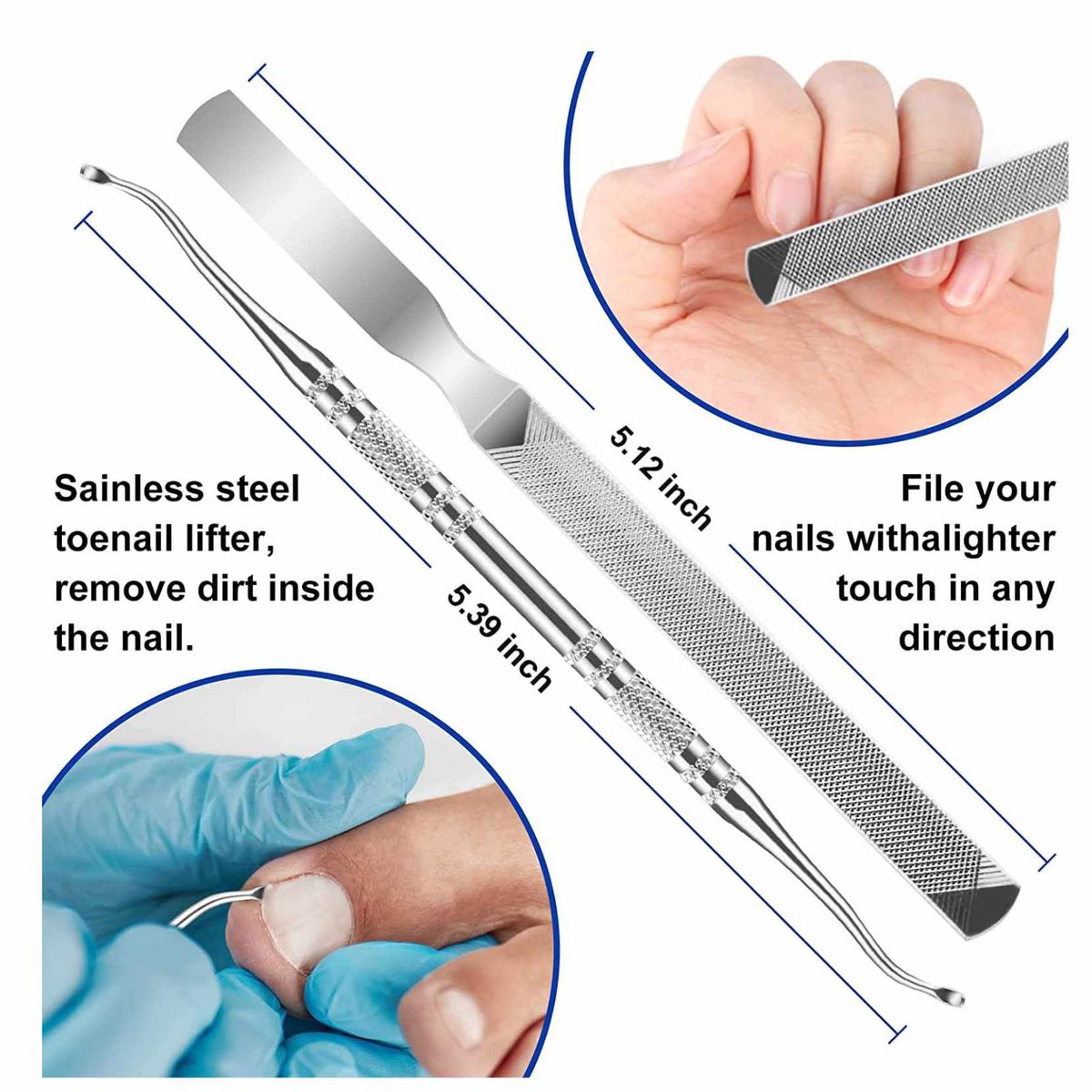 GENERICO - Kit Uñas Gruesas Encarnadas Kit Pedicura Podología 11p
