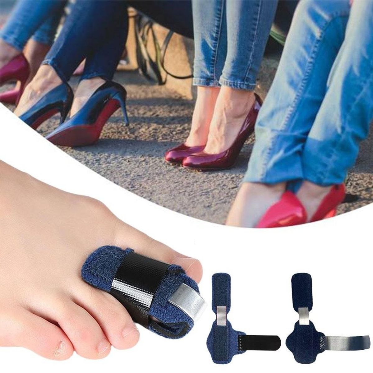 GENERICO - Férula Para Dedo Del Pie Con Tira De Aleación Integrada color negro