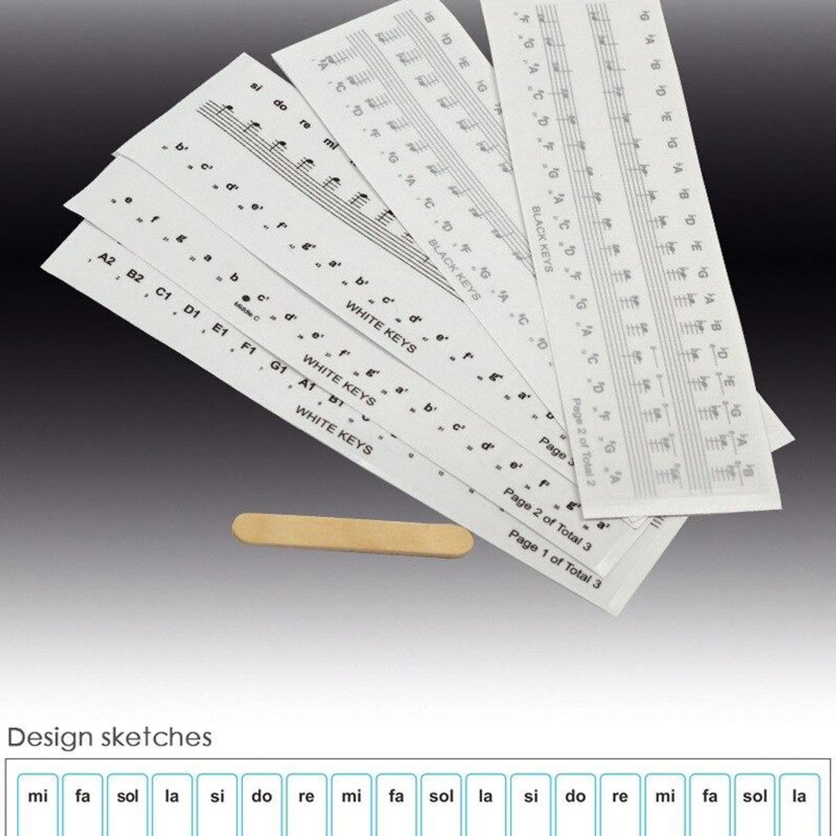 GENERICO - Pegatinas Para Piano De Pvc.