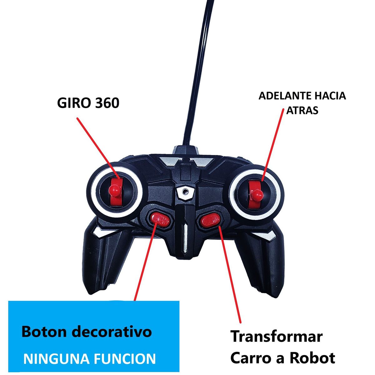 DAYOSHOP - Carro Control Remoto Convierte En Robot Transformers Recarga