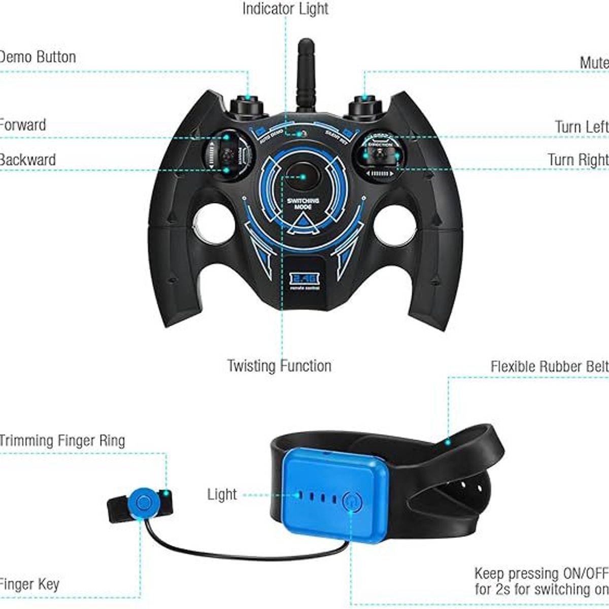 GENERICO - Carro Control Remoto Reloj Sensor De Gesto Recargable