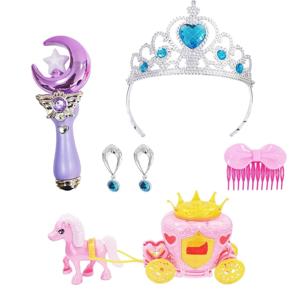 DAYOSHOP - Set Varita Princesa Reina Corona Cetro Accesorios Juguete