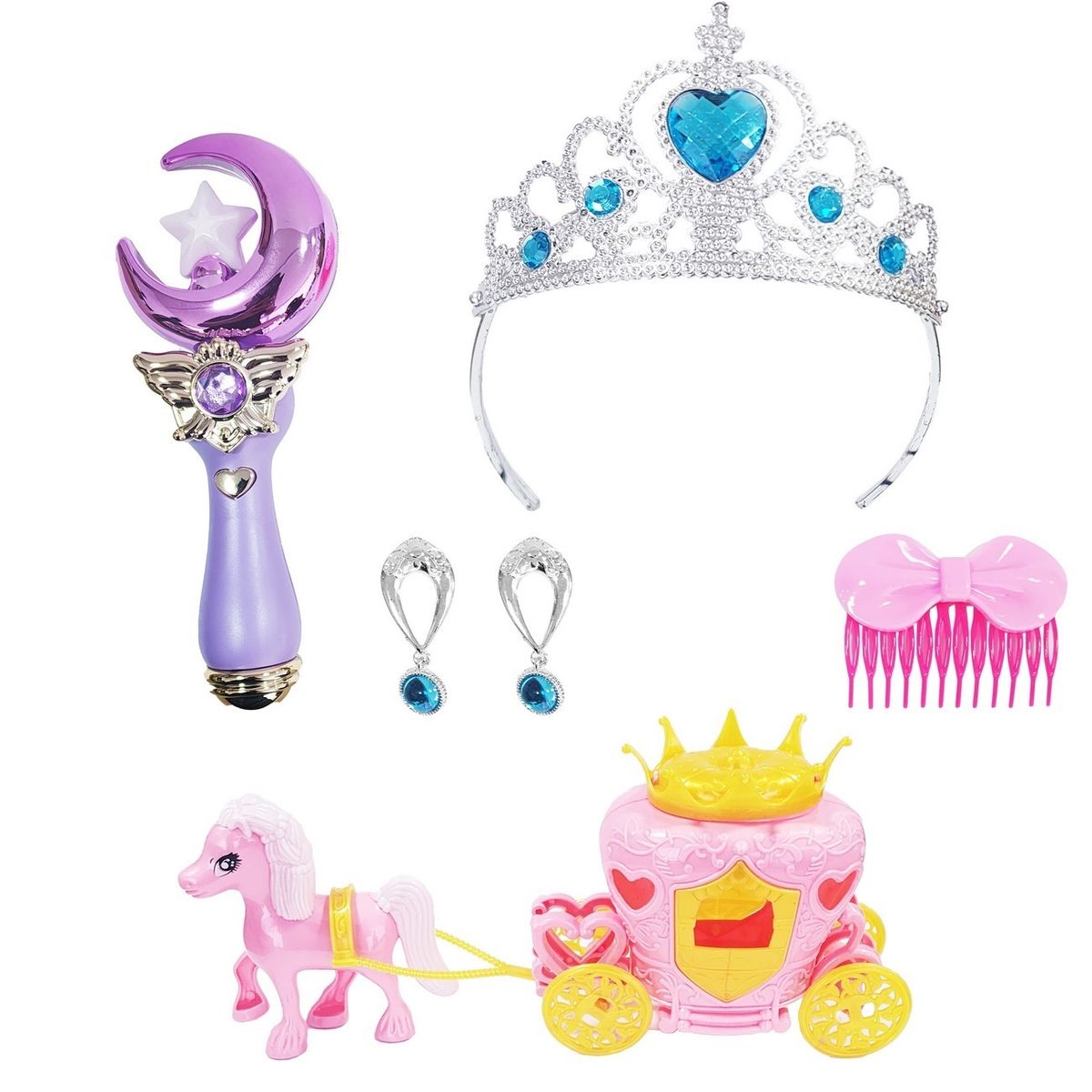DAYOSHOP - Set Varita Princesa Reina Corona Cetro Accesorios Juguete