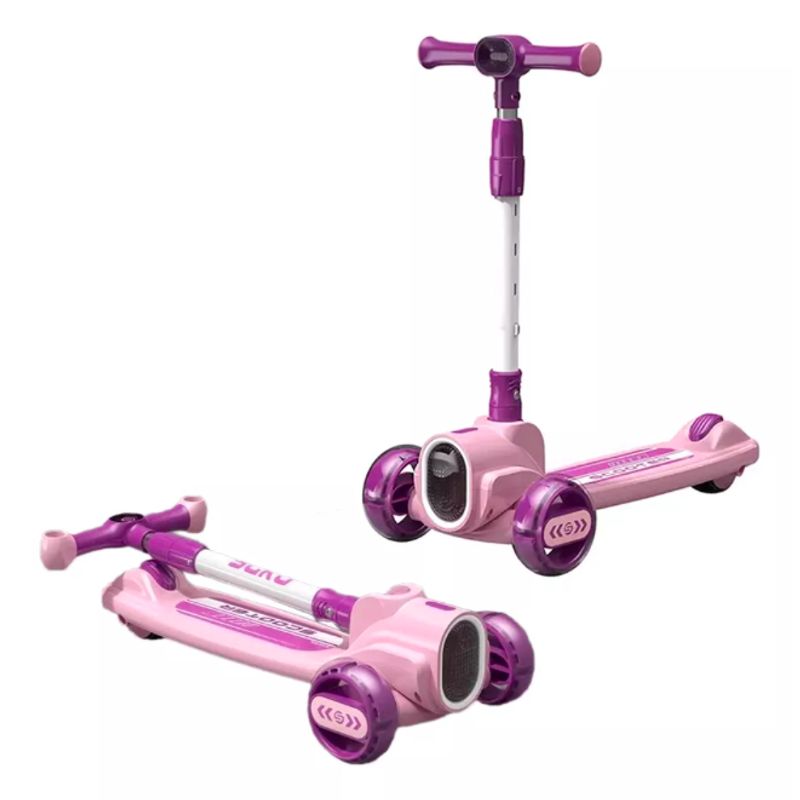 GENERICO - Patineta Scooter 3 Ruedas Musical, Luz Y Sonidos Morada