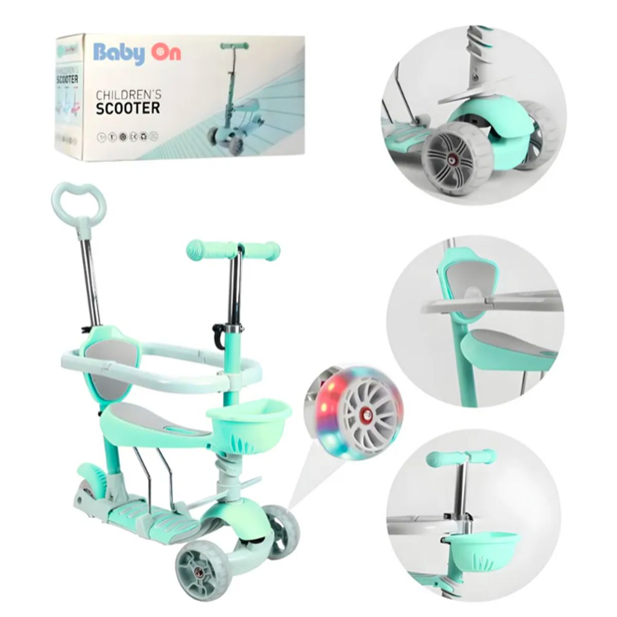 GENERICO - Scooter Patineta 5 En 1 Para Bebes Y Niños ROSA