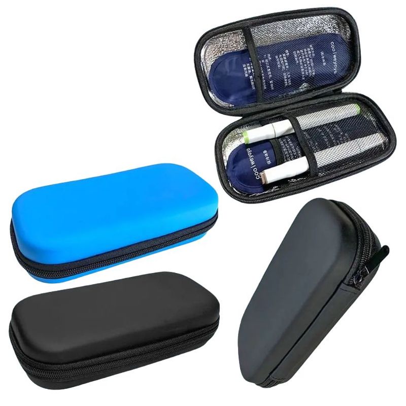 GENERICO - Estuche Rigido Refrigerante  Porta Insulina + 2 Geles  Negro