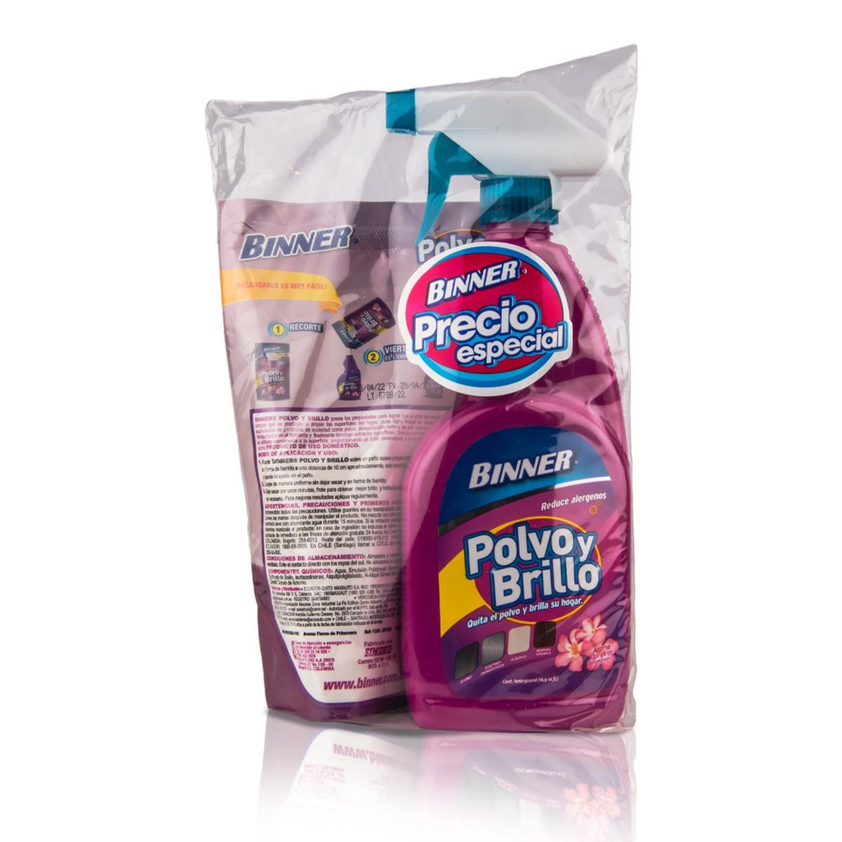 BINNER - Kit Limpiador Polvo y Brillo BINNER 500ml más Doypack 300ml
