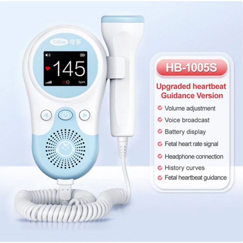 GENERICO - Detector latido Fetal Doppler para bebé monitor de ritmo cardíaco