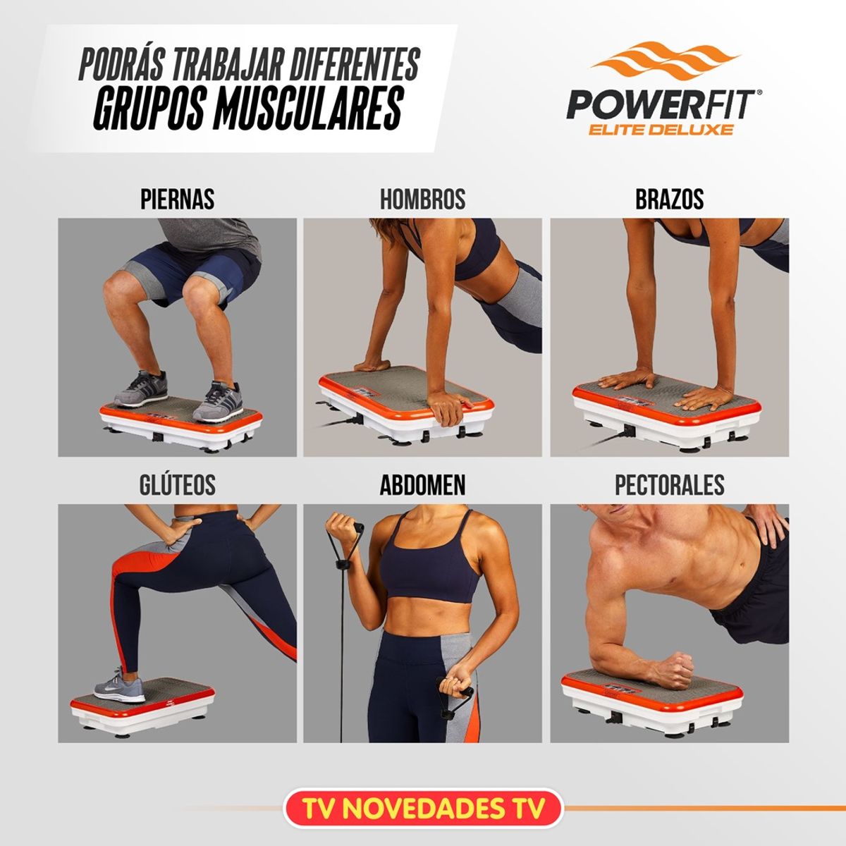 TV NOVEDADES - Plataforma Vibratoria Ejercicio Extra Grande Power Fit Delux
