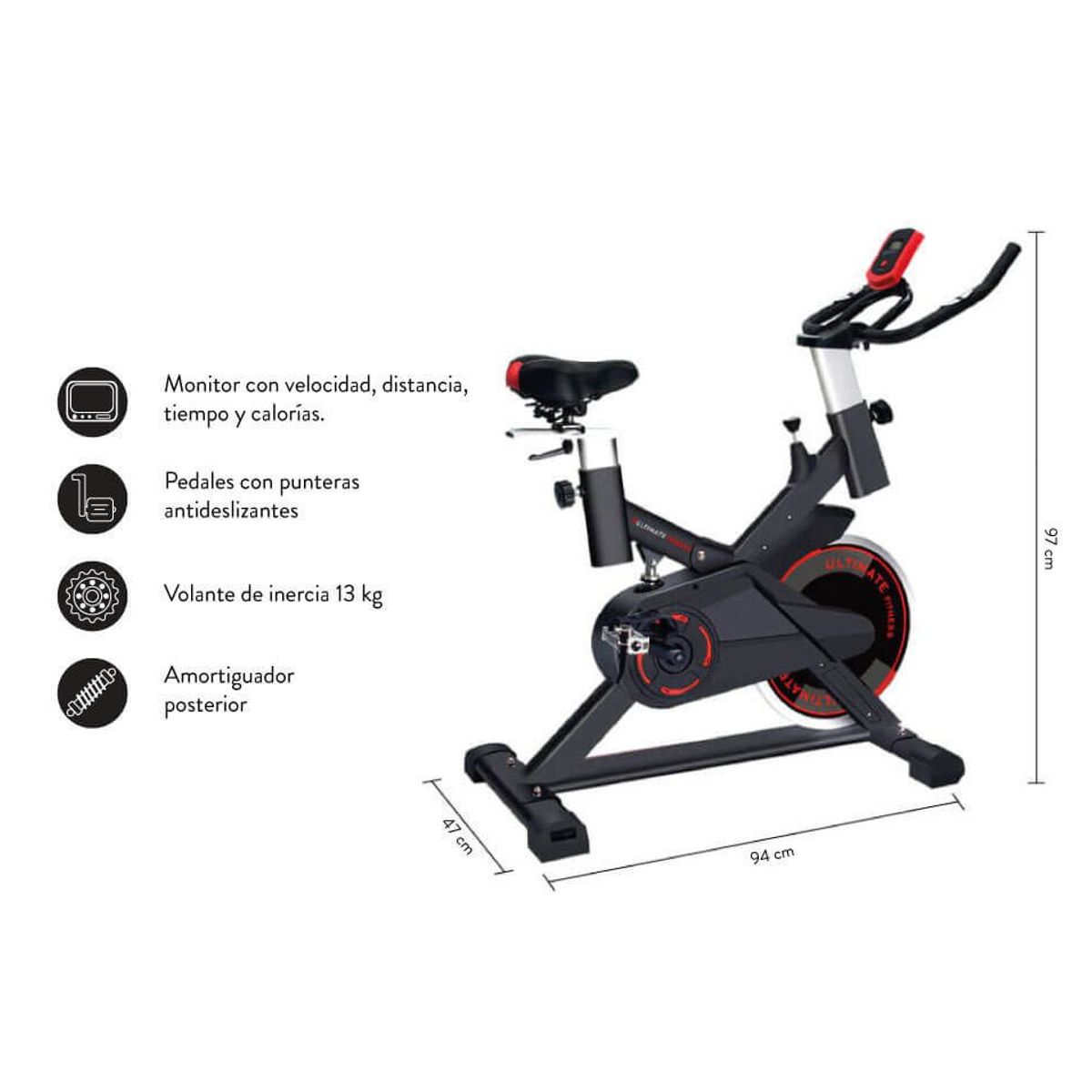 ULTIMATE FITNESS - Bicicleta Estática De Spinning Z310 Pro..