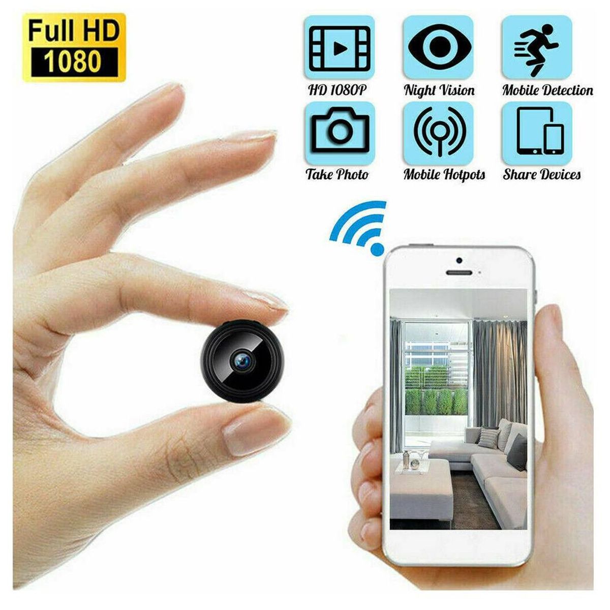 ONE PIXEL - Cámara De Seguridad Shenzhen A9 Mini Visión Nocturna Incluida Negra