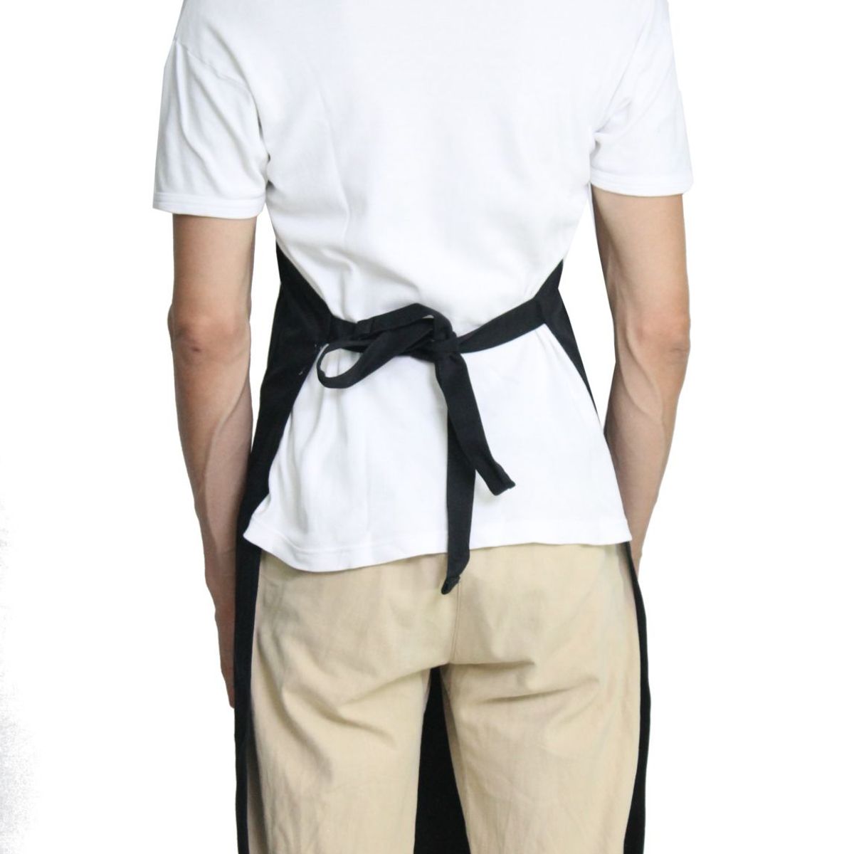 ARANZAZU - Delantal Negro en Dril Algodón Unicolor