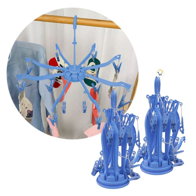 COMPRALOENCASA COM - Gancho Araña X2 Ropa Interior 16 Pinzas Multiusos Giratorio F268