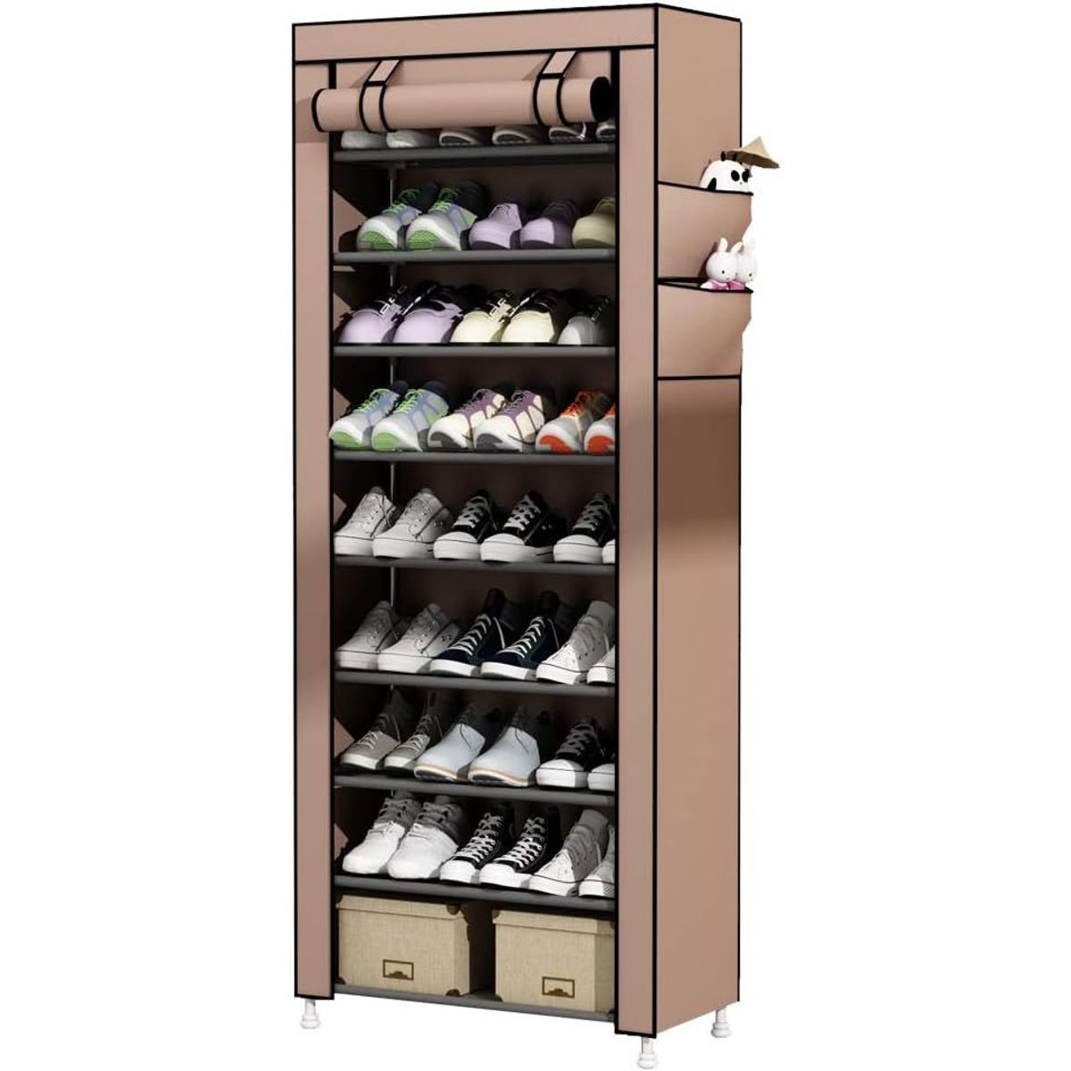 ONE PIXEL - Zapatera Con Forro Organizador De Zapatos 27 Pares Cafe