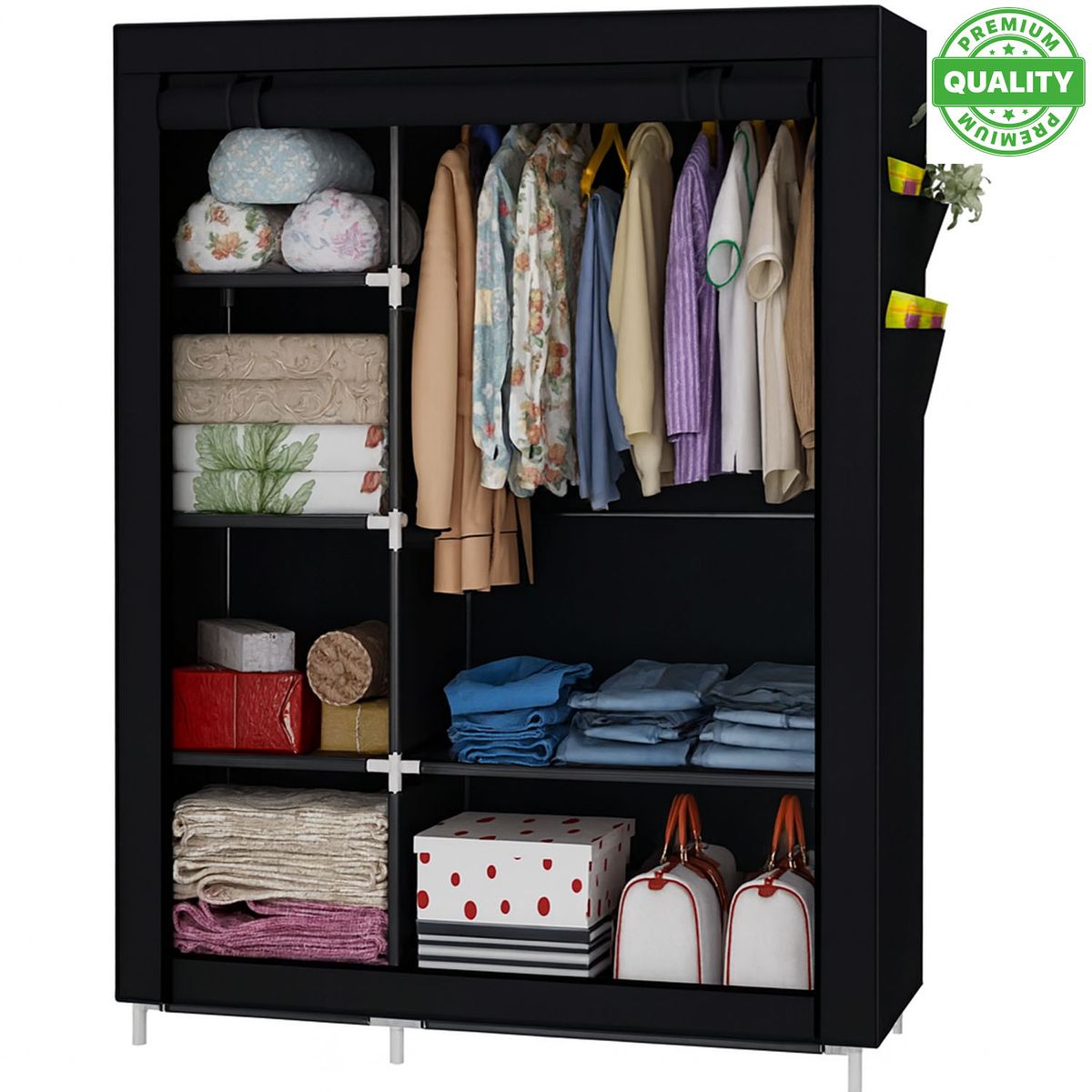 ONE PIXEL - Armario Closet Doble Desarmable Portatil Negro